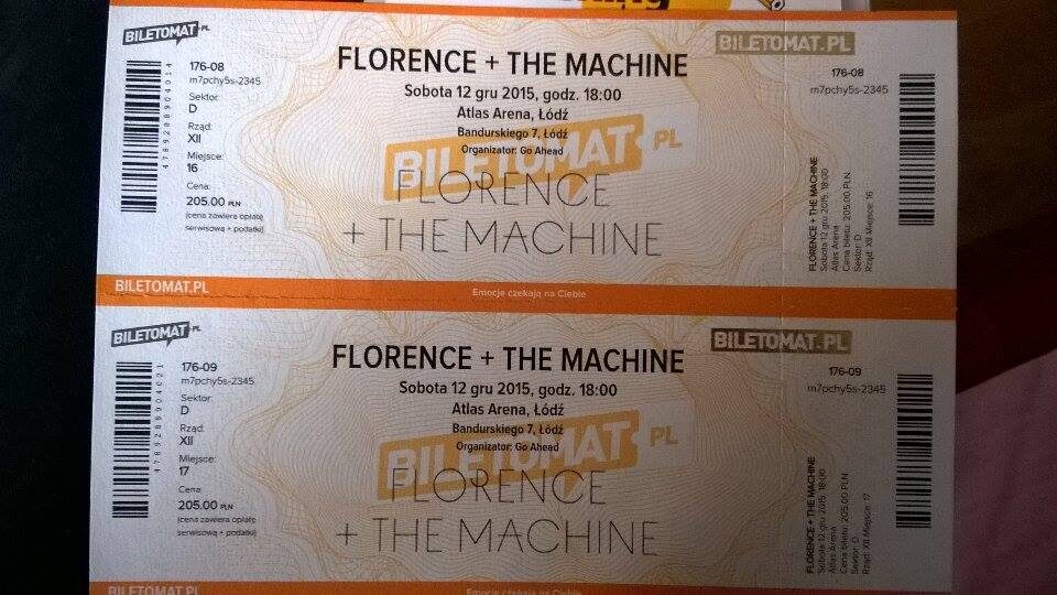 Koncert Florence & the Machine Atlas Arena 12.12.2015