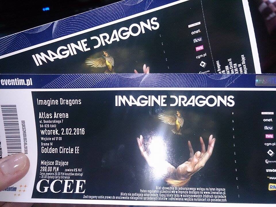 BILETY IMAGINE DRGAGONS ÅÃ“DÅ¹ 02.02.!