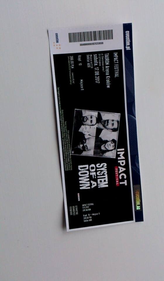 SPRZEDAM SYSTEM OF A DOWN IMPACT FESTIVAL 17.06