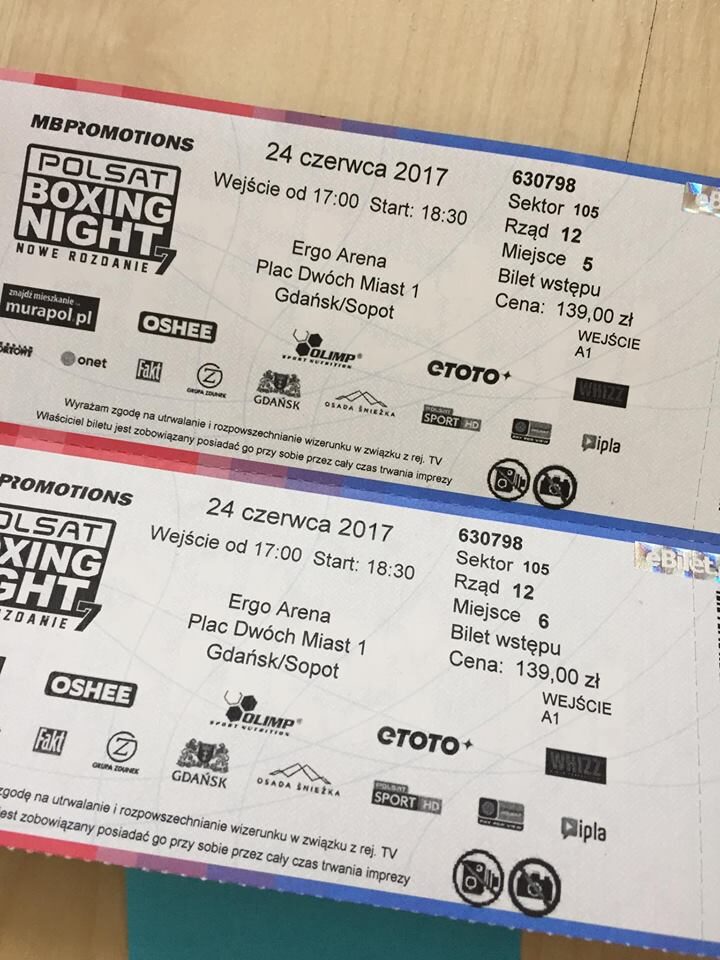 2 BILETY NA POLSAT BOXING NIGHT 7 (ERGO ARENA)