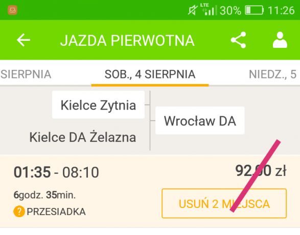 SPRZEDAM BILETY Z FLIXBUSA KIELCE-WROCŁAW 04.08.