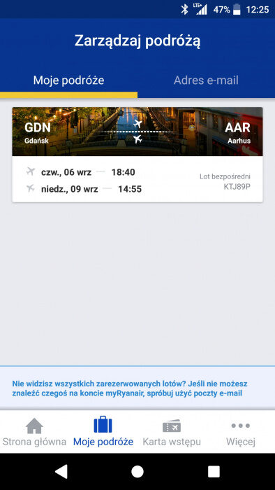 4 bilety w dwie strony Gdańsk-Aarhus