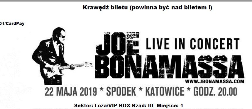 Bilety VIP Joe Bonamassa
