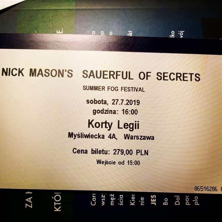 Nick Masons Summer Fog Festival 27 lipca 2019