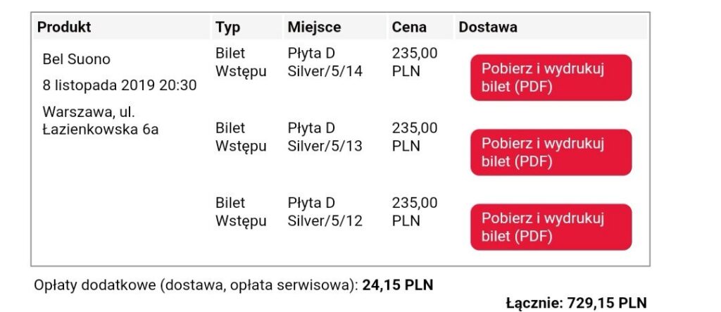 Bel Suono 8 listopada 3 bilety