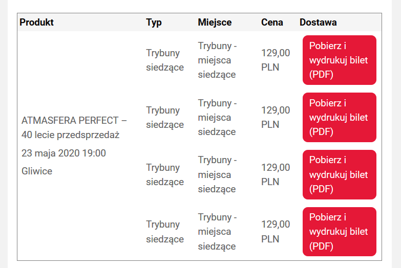 Bilety na koncert Perfect / Gliwice Arena