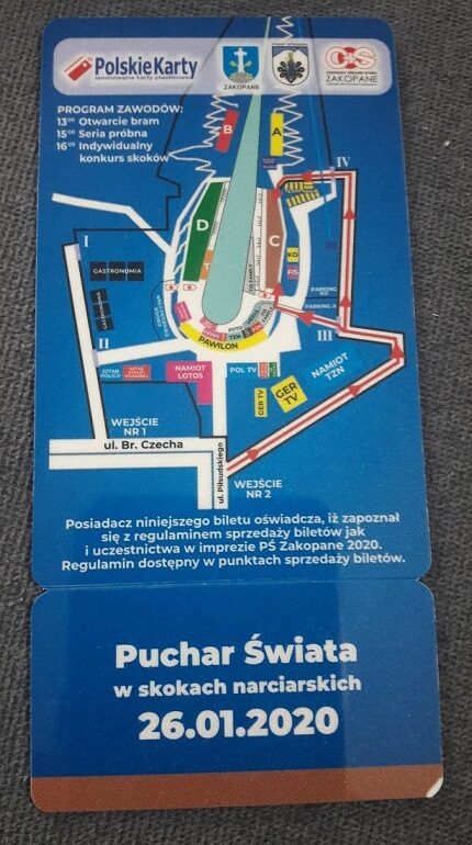 Bilet Puchar Świata w Skokach Zakopane 2020