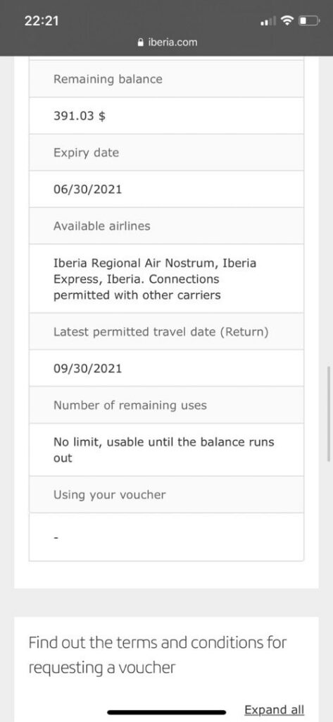 SPRZEDAM Voucher w liniach lotniczych IBERIA
