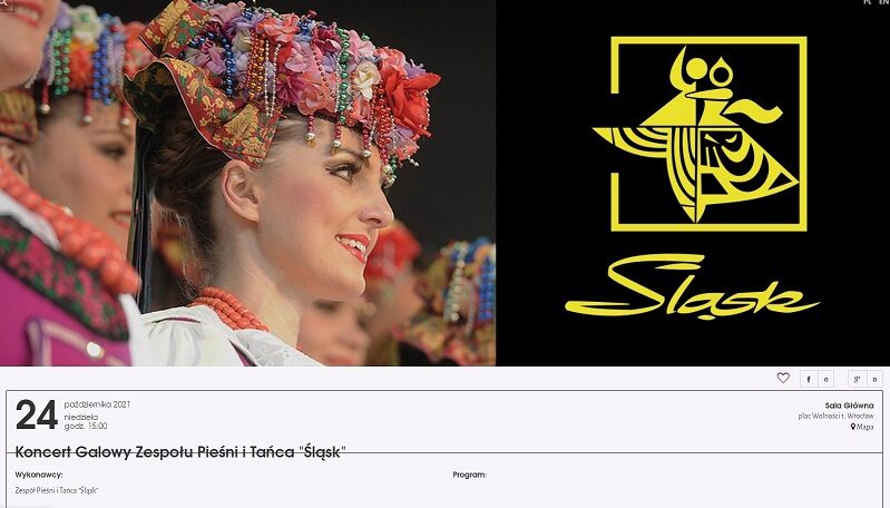 2 bilety na Koncert  Zespołu Pieśni i Tańca Śląsk