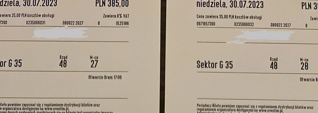 2 bilety na Rammstein w Chorzowie – 30.07.2023