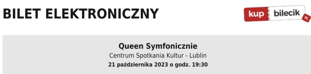 2 bilety na koncert Queen Symfonicznie w Lublinie