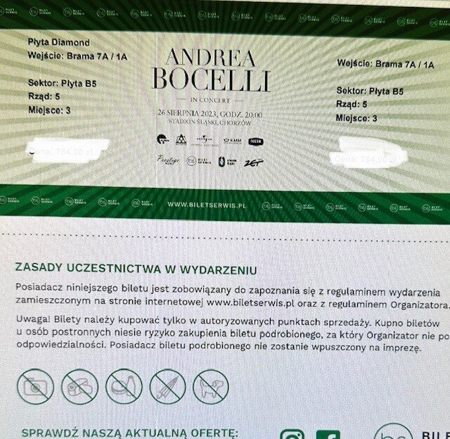 ANDREA BOCELLI 26.08.2023 Stadion Śląski