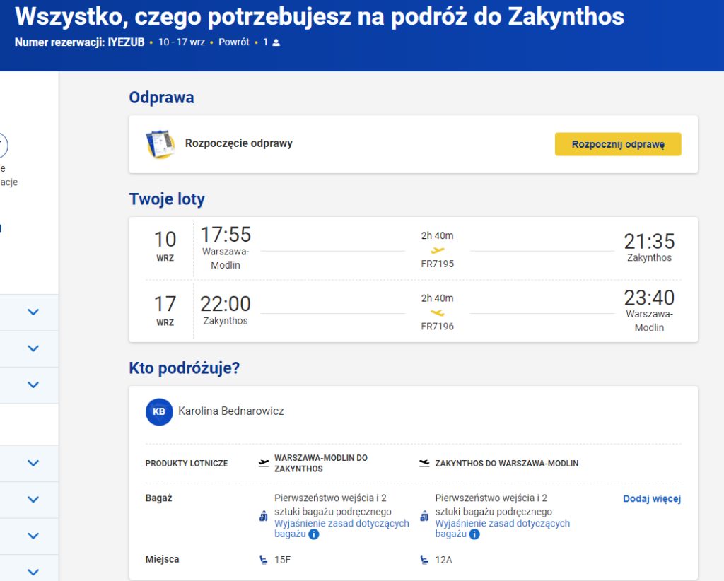 Zakintos 10-17.09 Ryanair