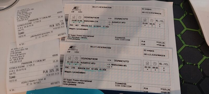 Warszawa > Budapeszt, Budapest > Warszawa