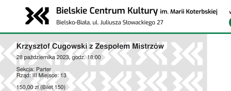Krzysztof Cugowski Bielsko-Biała, 28.10.2023