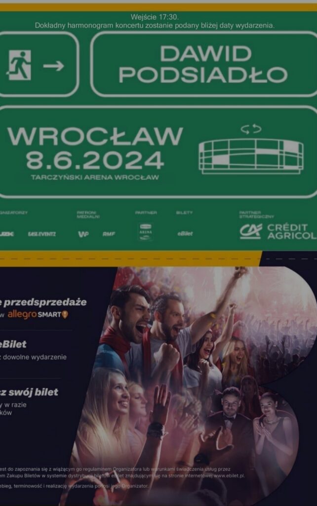 Bilety: koncert Podsiadło we Wroclawiu 8.06.24